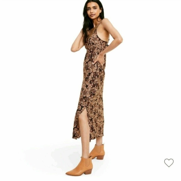 Nili Lotan x Target Paisley Print Brown Slip Dress - Picture 6 of 8